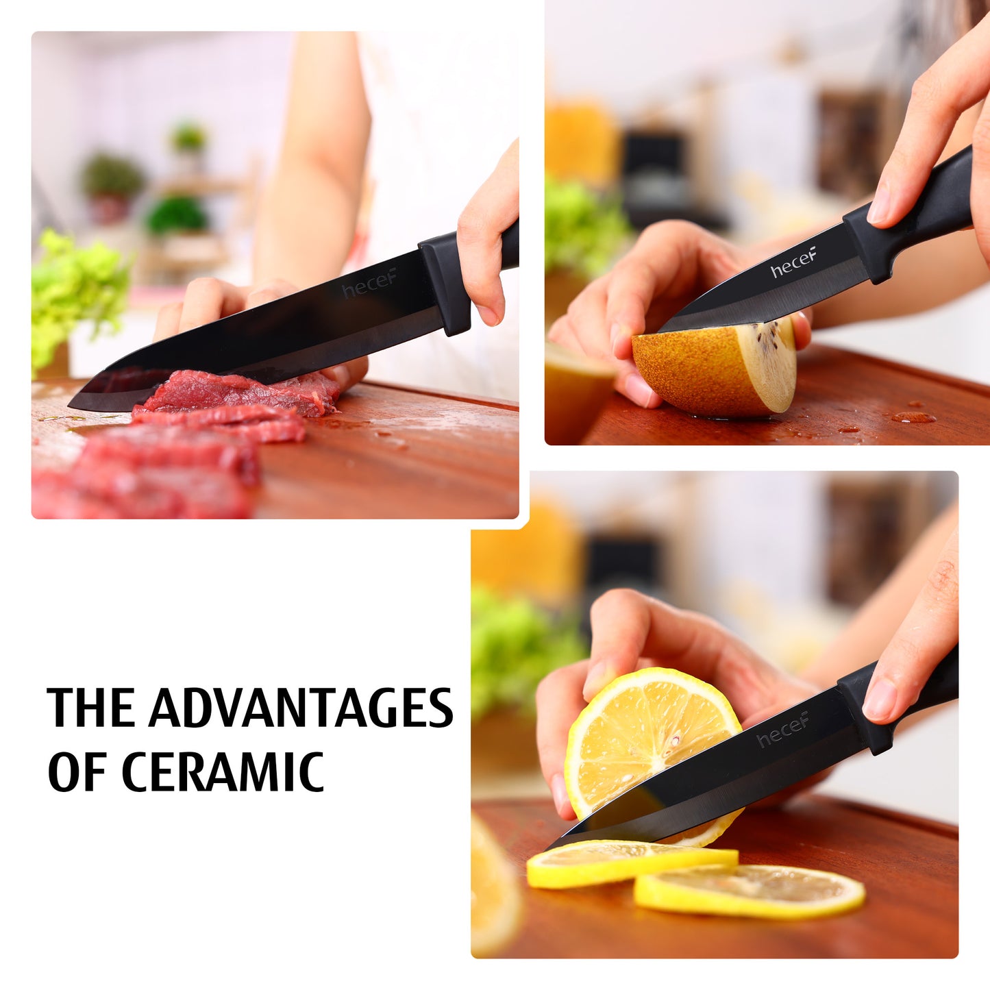 Three piece ceramic knife set - Hecef Kitchen