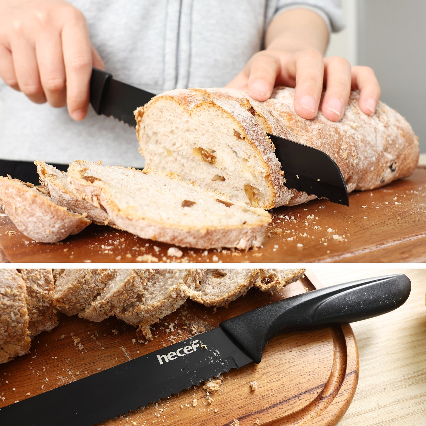 Hecef 6-Piece Stainless Steel Chef Cooking Knife Set with Blade Sheaths, Dishwasher Safe - Hecef Kitchen