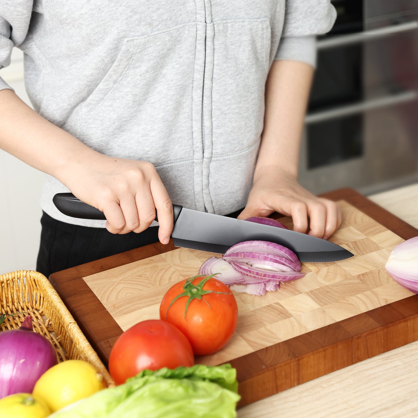 Hecef 6-Piece Stainless Steel Chef Cooking Knife Set with Blade Sheaths, Dishwasher Safe - Hecef Kitchen