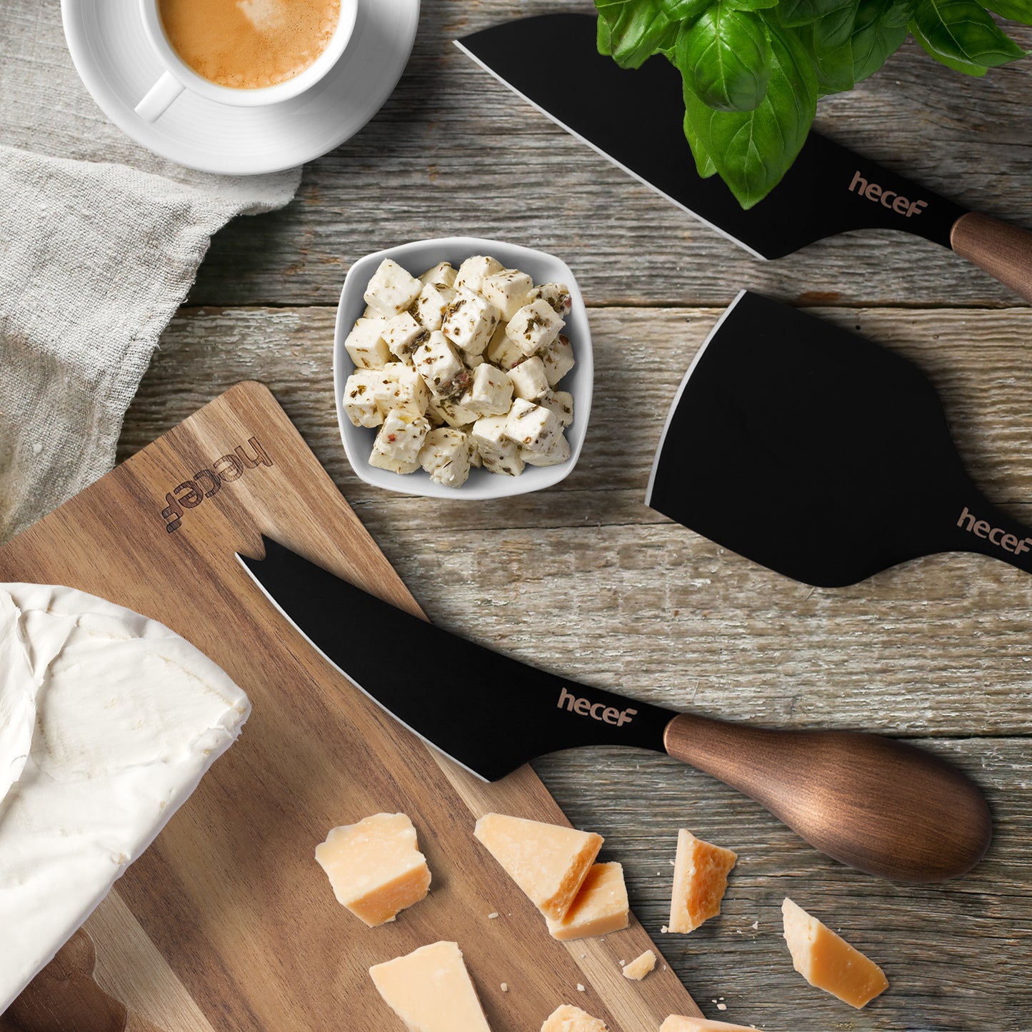 Hecef Kitchen Retro Black Bronze Cheese Knife Set of 3 with Gift Box - Hecef Kitchen