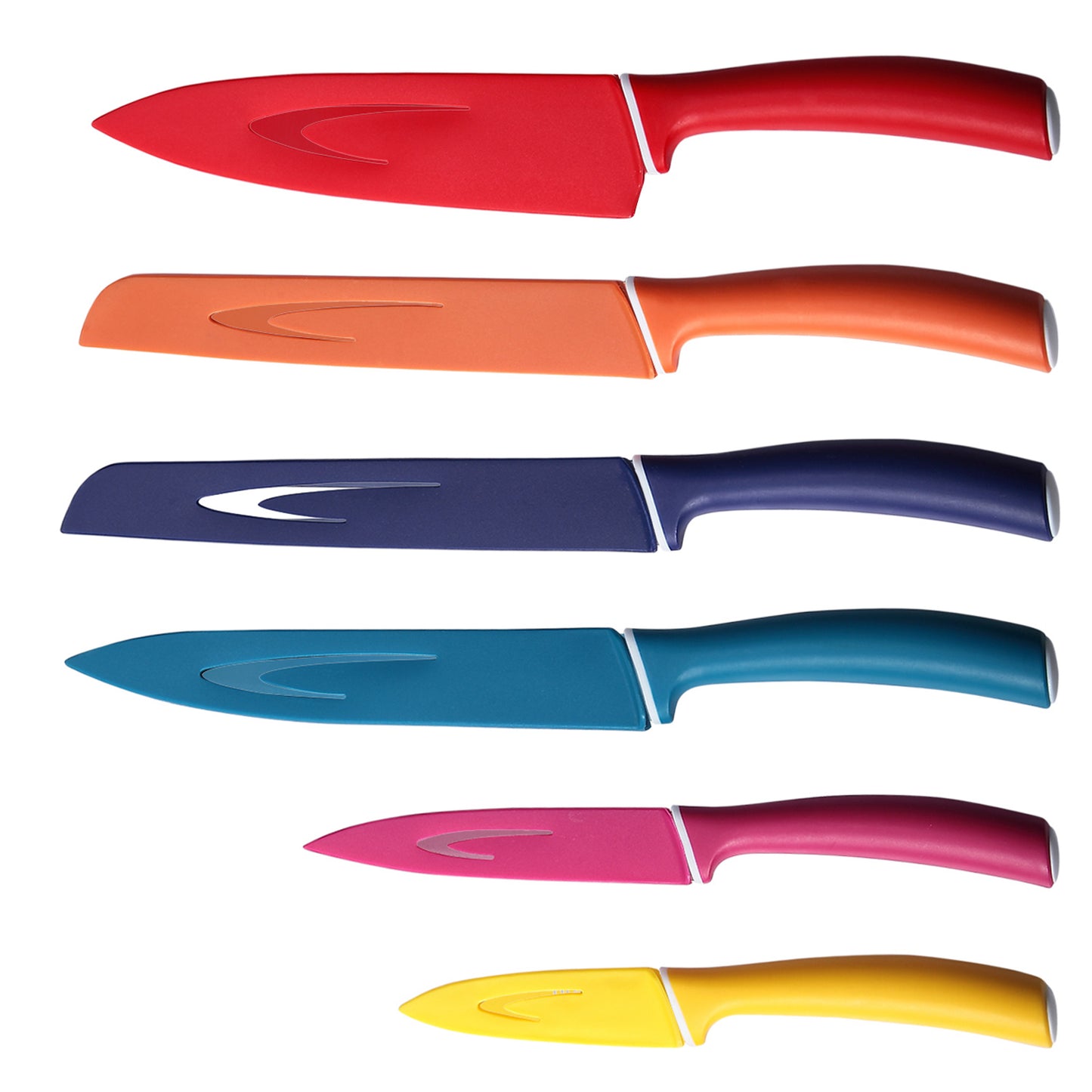 Hecef Kitchen Multicolored Rainbow Knife Set of 6 with Sheaths - Hecef Kitchen