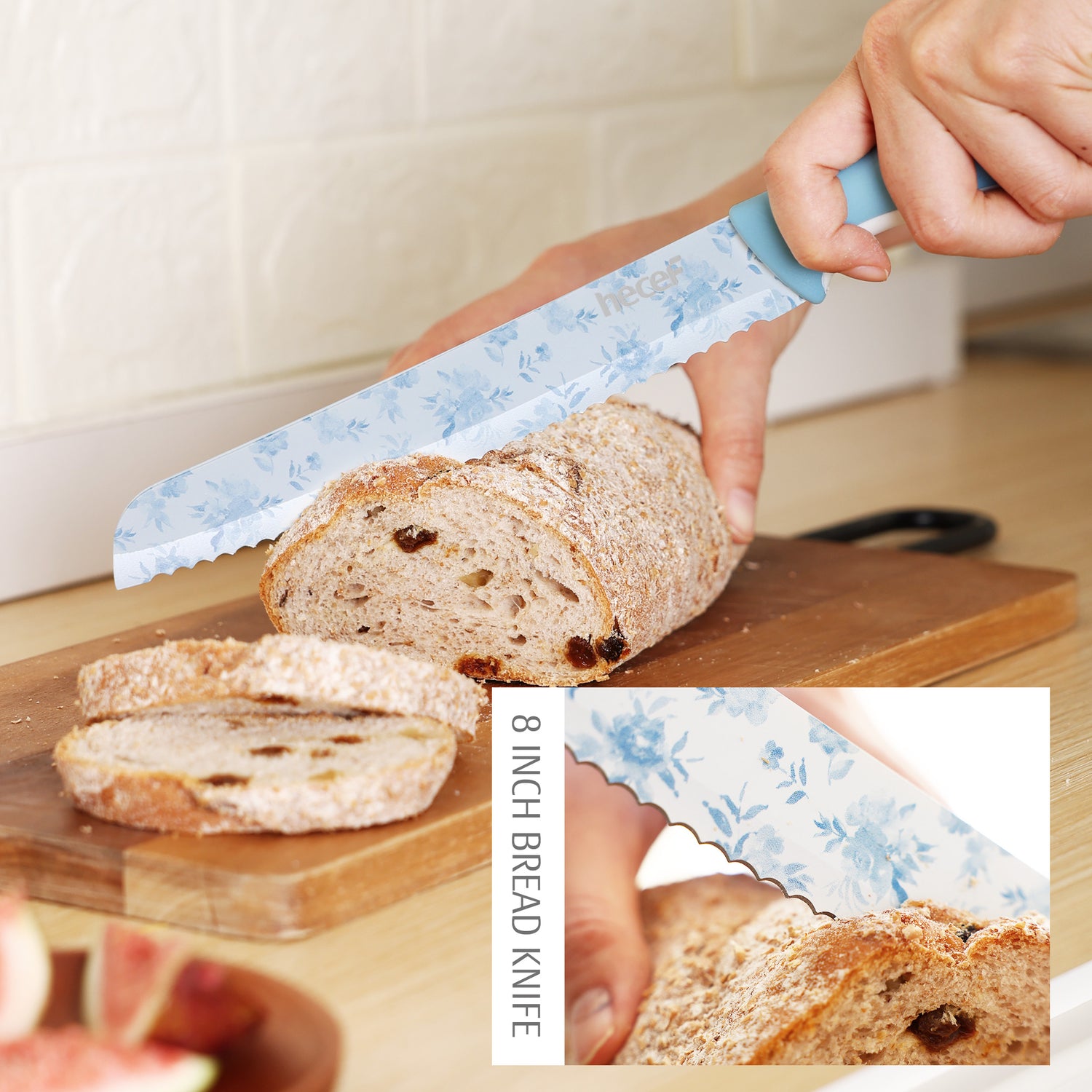 Hecef 6-piece Stainless Steel Kitchen Knife Set,Blue and White Porcelain Pattern - Hecef Kitchen