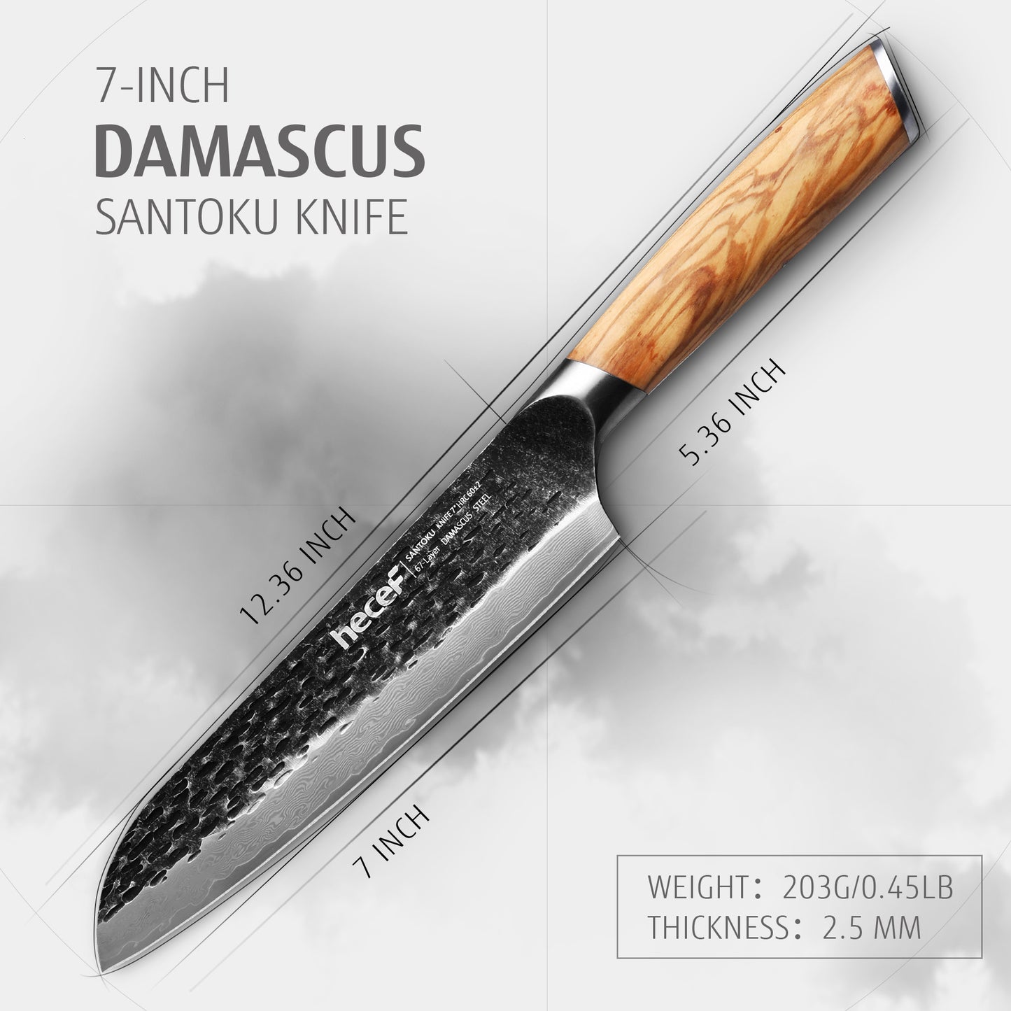 Hecef 7inch/ 18cm Japenese Professional Chef Knife Nakiri Kitchen Knif – Hecef  Kitchen