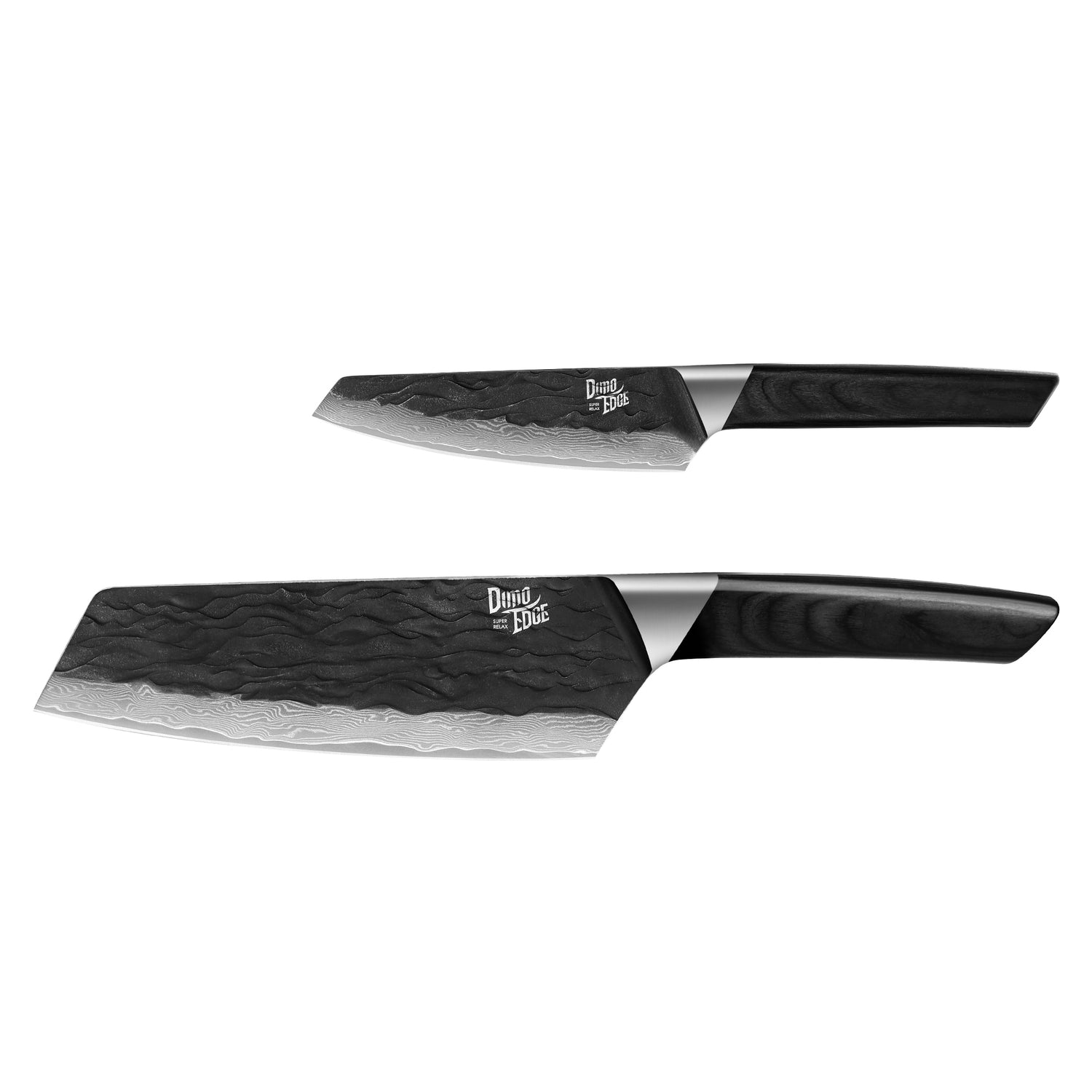 Damascus Clever Knife Japanese, Ultra Sharp Damascus Steel Black Oxide Hammered Chef Cleaver Bunka Knife - Hecef Kitchen