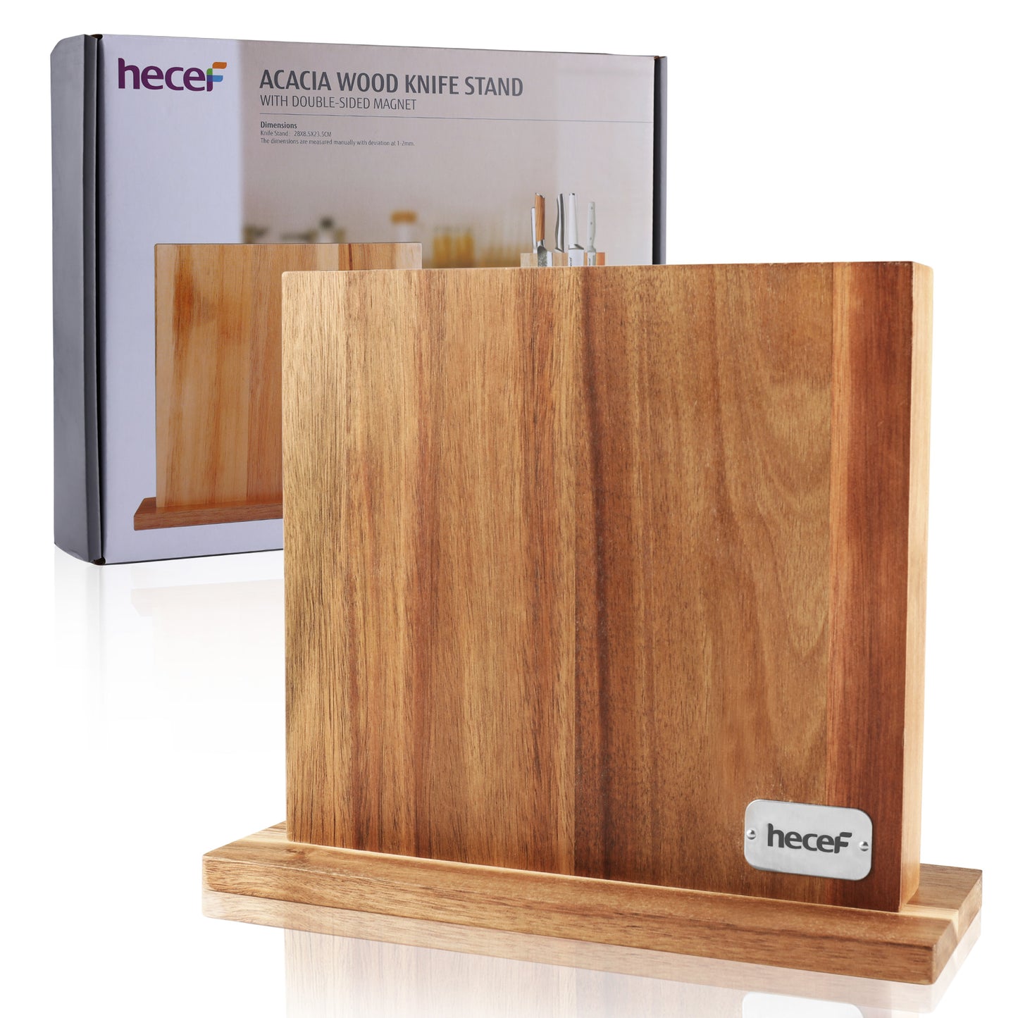 Acacia wood magnet knife holder - Hecef Kitchen