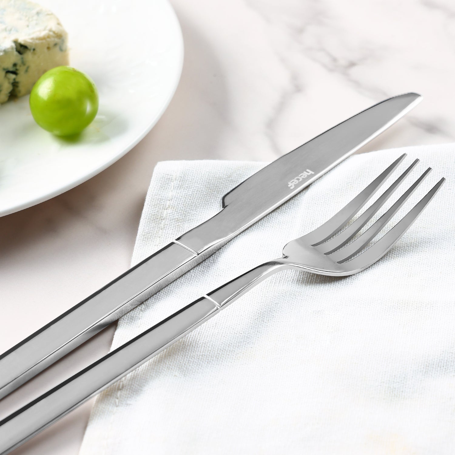 Hecef 9 Pieces Camping Cutlery Set with Compact Carrying Case, Reusable 18/0 Stainless Steel Utensils, Handy Flatware Set for Work, School, Camping and Travel - Hecef Kitchen