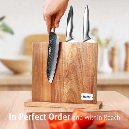 Acacia wood magnet knife holder - Hecef Kitchen