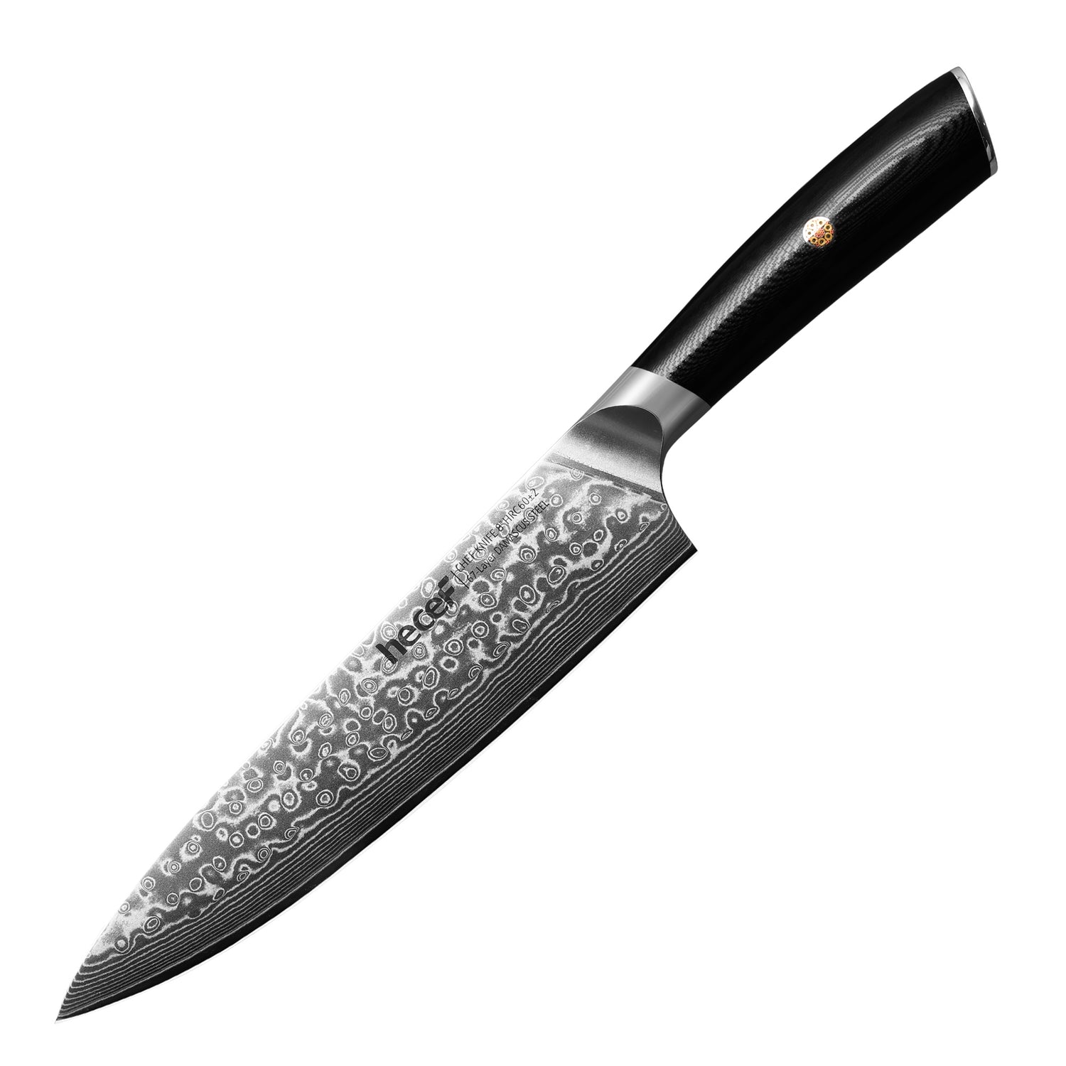 Hecef Japanese Damascus Chef Knife 8 inch/ 20 cm Razor Sharp Professional Chef Cooking Knife 67 Layers Damascus VG10 Steel - Hecef Kitchen