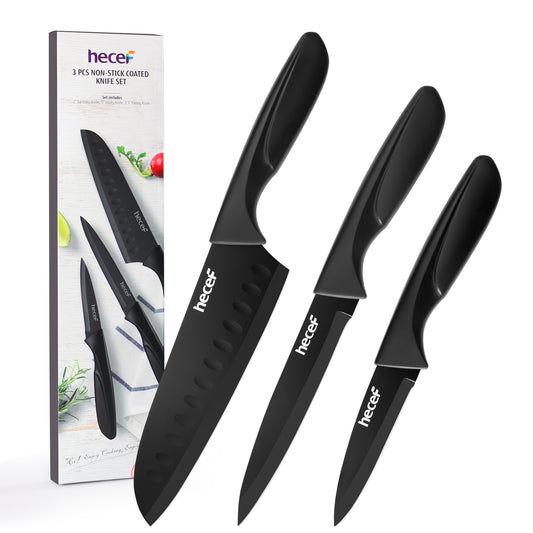 Hecef 3 Pieces Knife Set, Sharp Stainless Steel Chef Cooking Knife - Hecef Kitchen
