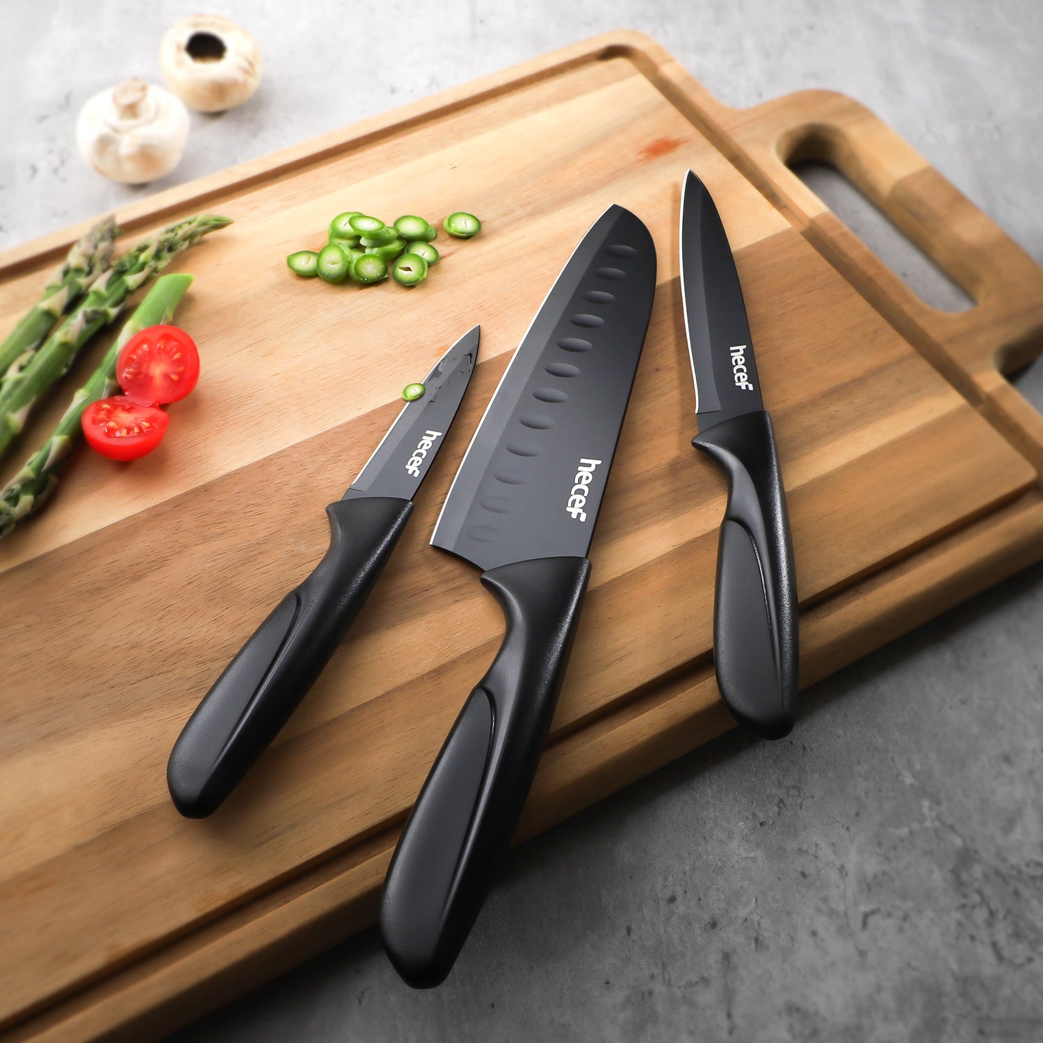 Hecef 3 Pieces Knife Set, Sharp Stainless Steel Chef Cooking Knife - Hecef Kitchen