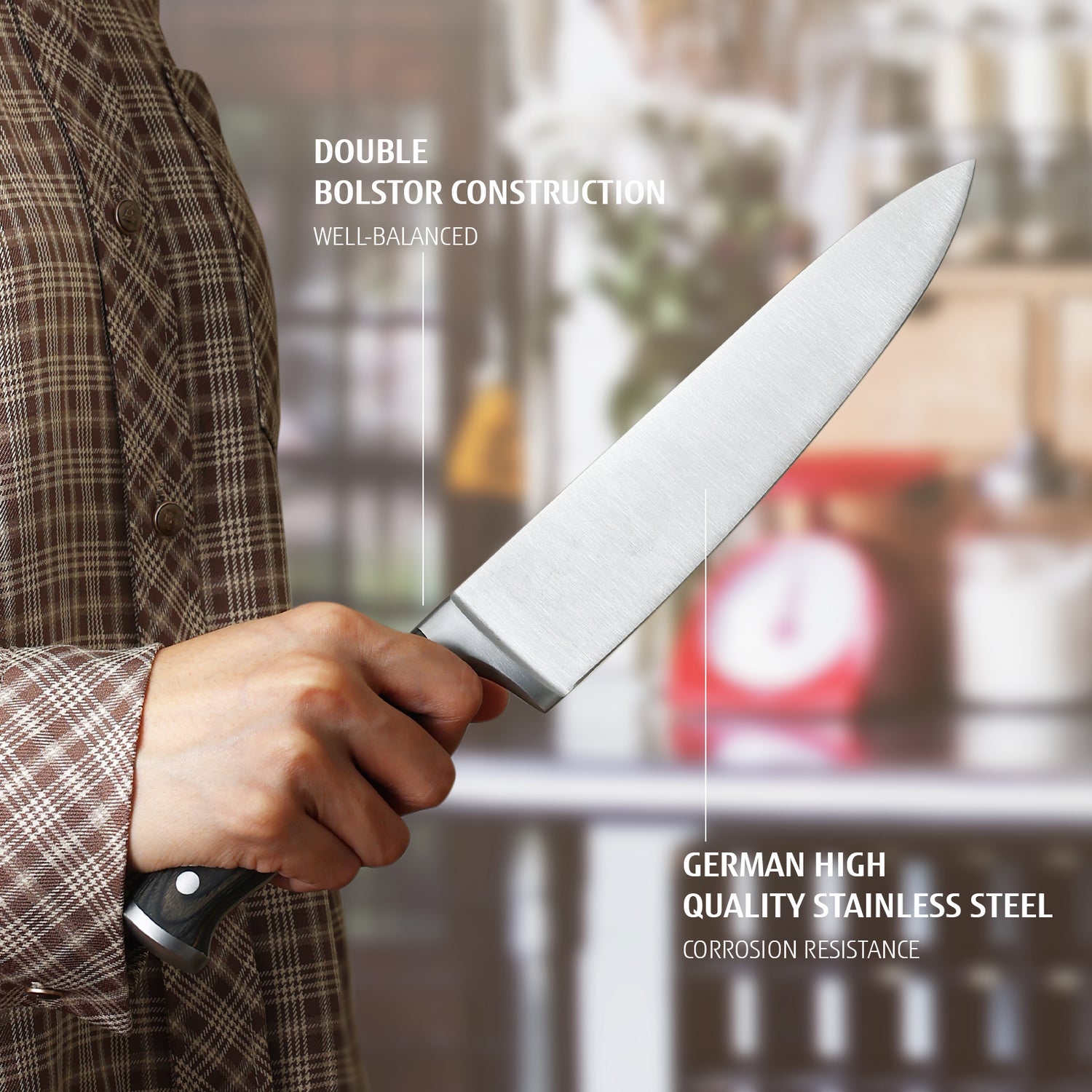 Hecef 3-Piece Professional Kitchen Knife Set, German Steel Extra Sharp Chef Knife Set - Hecef Kitchen