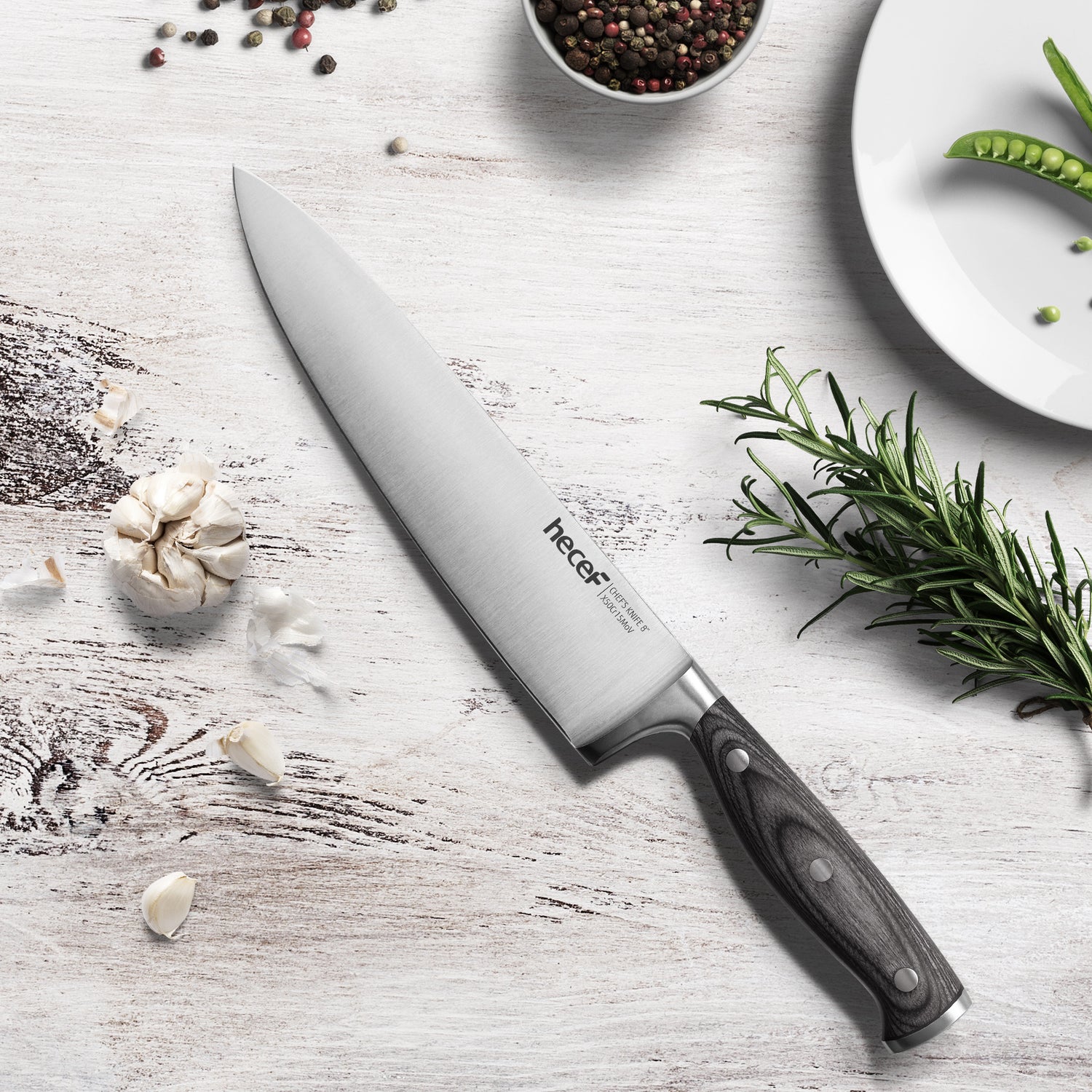Hecef 3-Piece Professional Kitchen Knife Set, German Steel Extra Sharp Chef Knife Set - Hecef Kitchen