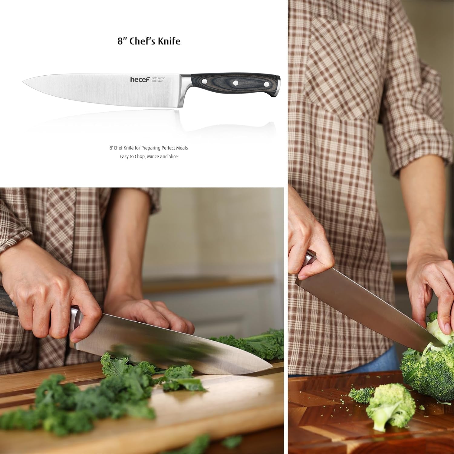 Hecef 3-Piece Professional Kitchen Knife Set, German Steel Extra Sharp Chef Knife Set - Hecef Kitchen