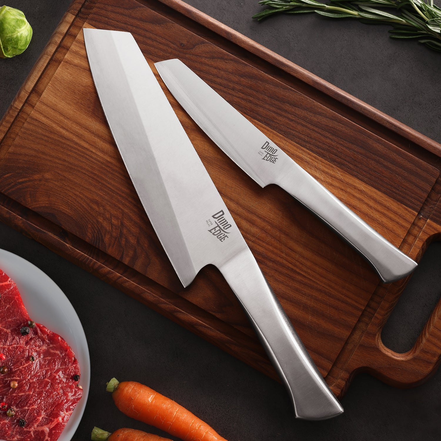 dimoedge Ultra Sharp 3-Piece Kitchen Knife Set, High Carbon Stainless Steel Chef Knife Set, Professional Japanese Knives with Ergonomic Hollow Handle - Hecef Kitchen