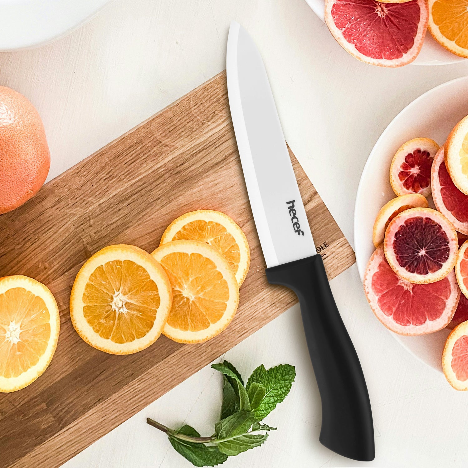 Hecef 3 PCS White Ceremic Chef's Knife,Utility Knife, Fruit Paring Knife - Hecef Kitchen