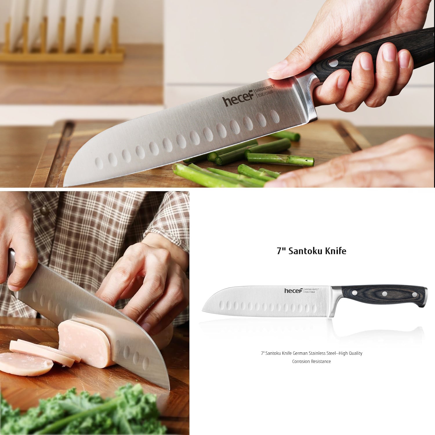 Hecef 3-Piece Professional Kitchen Knife Set, German Steel Extra Sharp Chef Knife Set - Hecef Kitchen