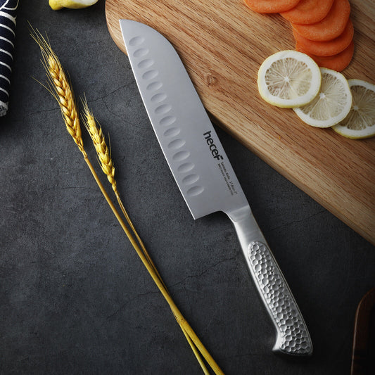 Hecef Kitchen Knife Set, Stainless Steel Non Stick Black Colour Coating Blade  Knives#fyp #chef 