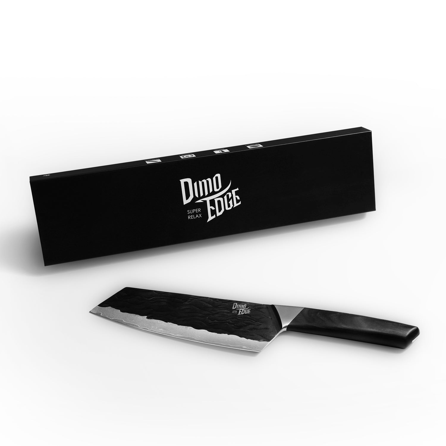 Damascus Clever Knife Japanese, Ultra Sharp Damascus Steel Black Oxide Hammered Chef Cleaver Bunka Knife - Hecef Kitchen