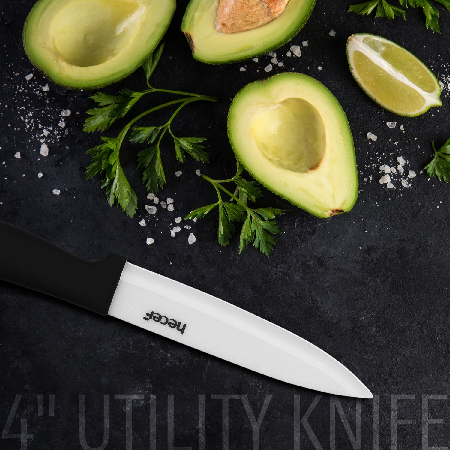 Hecef 3 PCS White Ceremic Chef's Knife,Utility Knife, Fruit Paring Knife - Hecef Kitchen