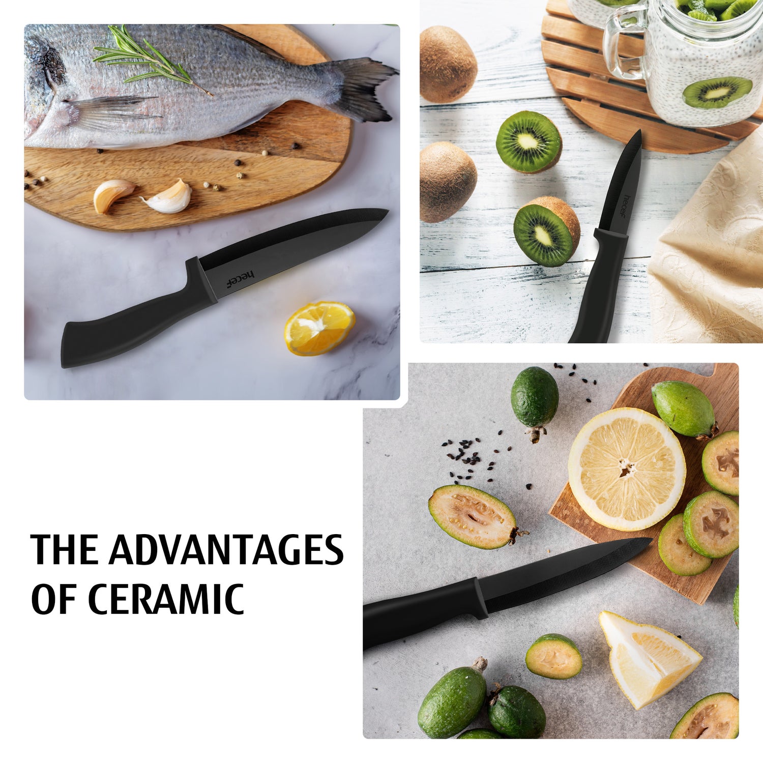 Three piece ceramic knife set - Hecef Kitchen