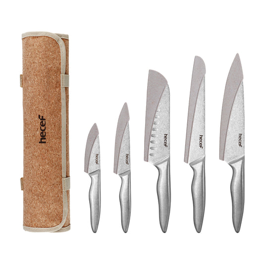 Hecef Block Knife Set, 10 Piece Kitchen Knife Set with Wooden Block & –  Hecef Kitchen