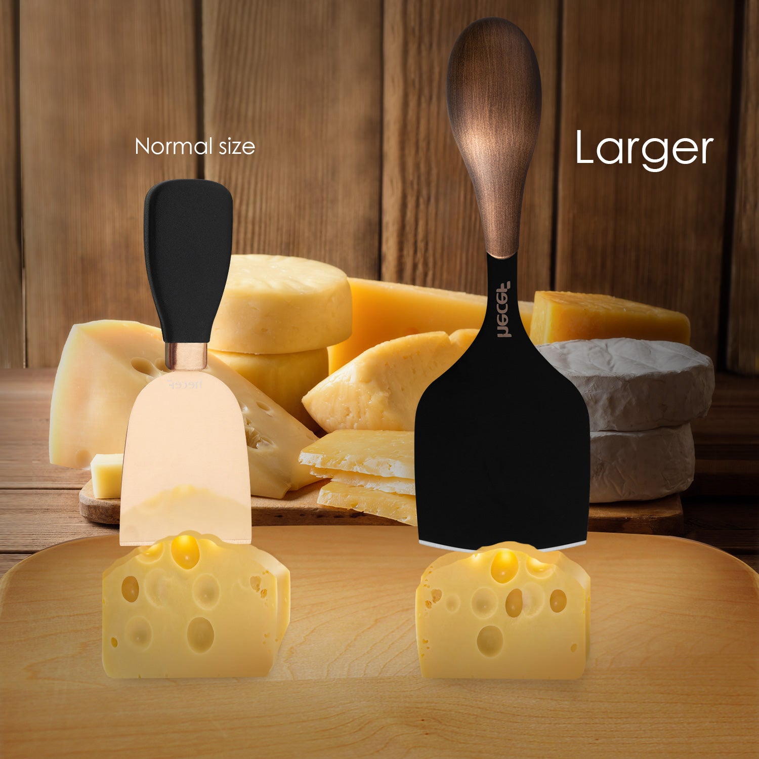 Hecef Cheese Knife Set of 3, Bronze Grain Multipurpose Cheese Knife, Retro  Cheese Knife, Set includes
