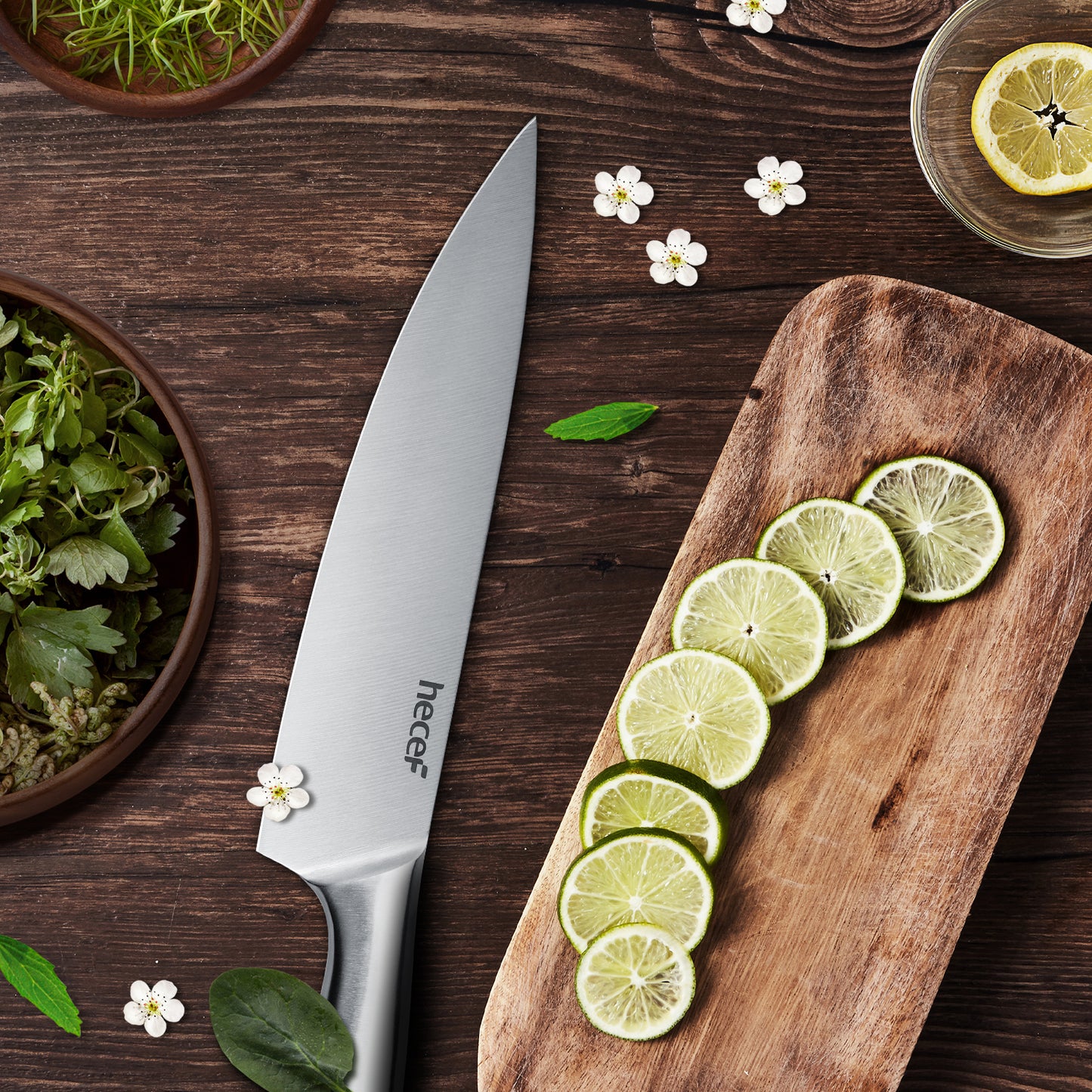 Hecef Premium Kitchen Knife Set of 5, Satin Finish Blade with Hollow Handle  - AliExpress