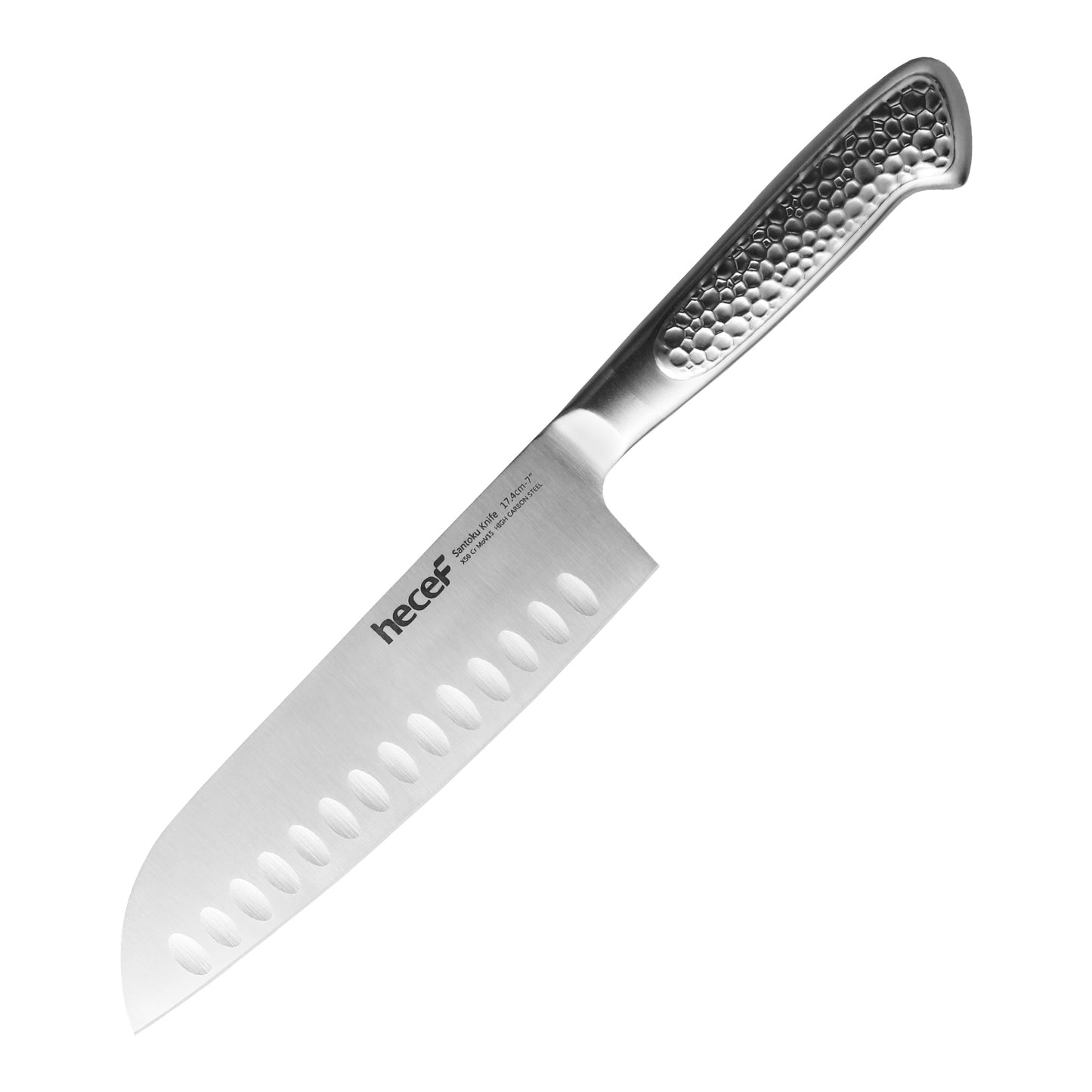 Santoku Knife 7in Kitchen Knife Ultra Sharp Japanese Chef Knife Hammered Steel - Hecef Kitchen