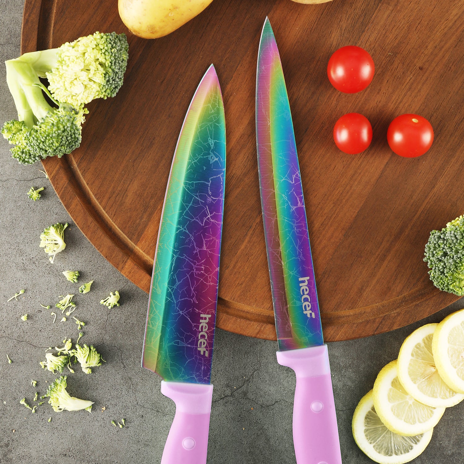 Aiheal Knife Set, 16 Pieces High Carbon Stainless Steel Rainbow