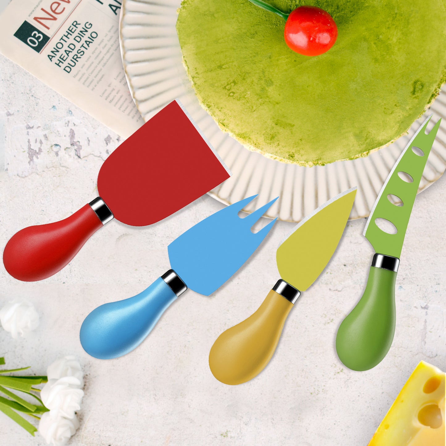 Hecef Kitchen Multicolored Cheese Knife Gift Set of 4 - Hecef Kitchen