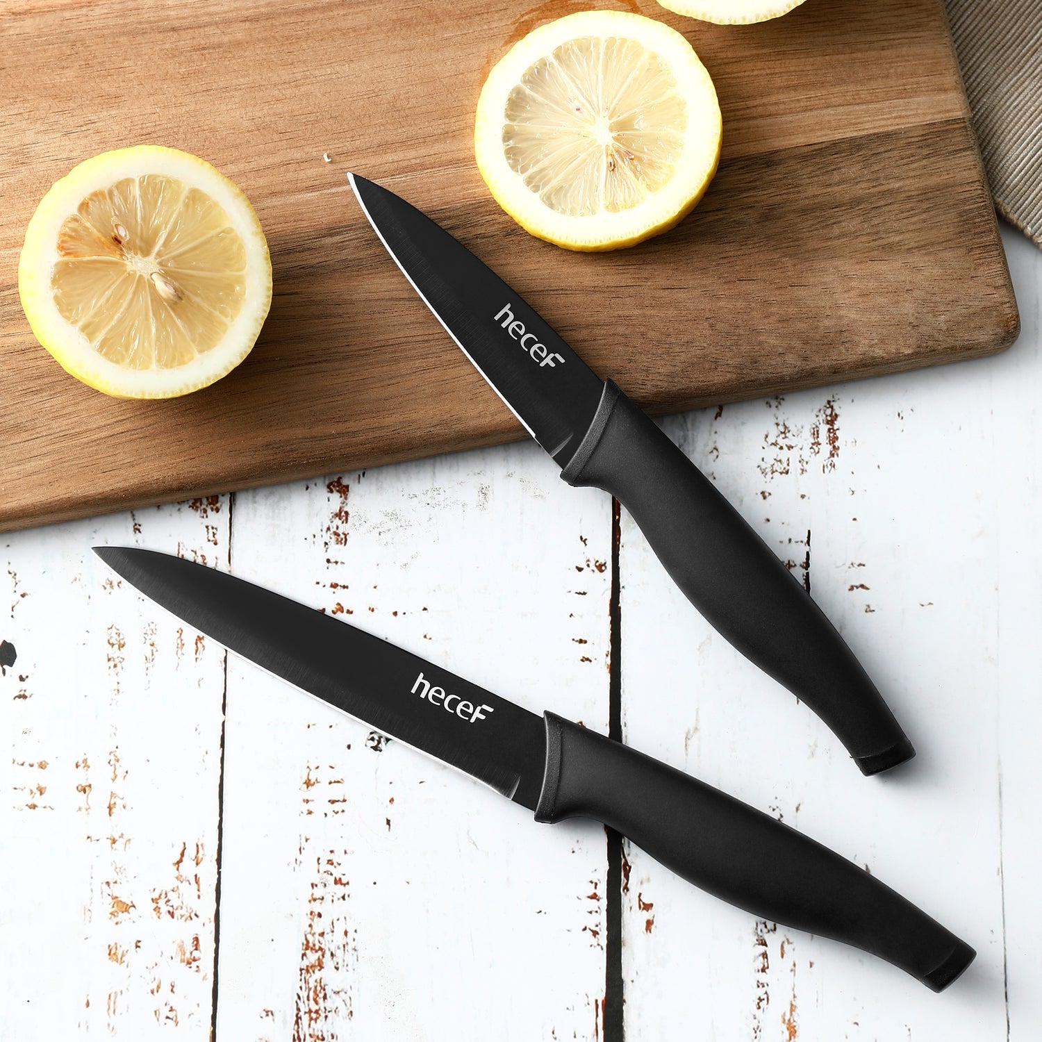 Hecef High Carbon Black Oxide Stainless Steel Chef Knife Set with 6 Blade  Guards 741393578614