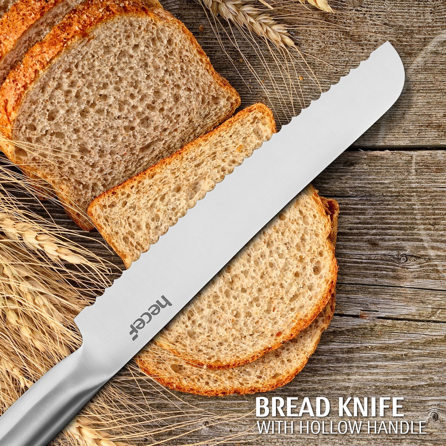 Hecef Kitchen Knife Set of 10 with Knife Block & Honing Steel - Hecef Kitchen