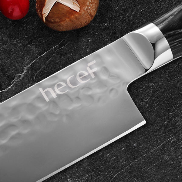 hecef 7inch/ 18cm Japenese Professional Chef Knife Nakiri Kitchen Knife Set Stainless Steel Cooking Knife for Vegetables Fruit - Hecef Kitchen