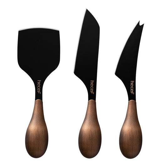 Hecef Kitchen Retro Black Bronze Cheese Knife Set of 3 with Gift Box - Hecef Kitchen