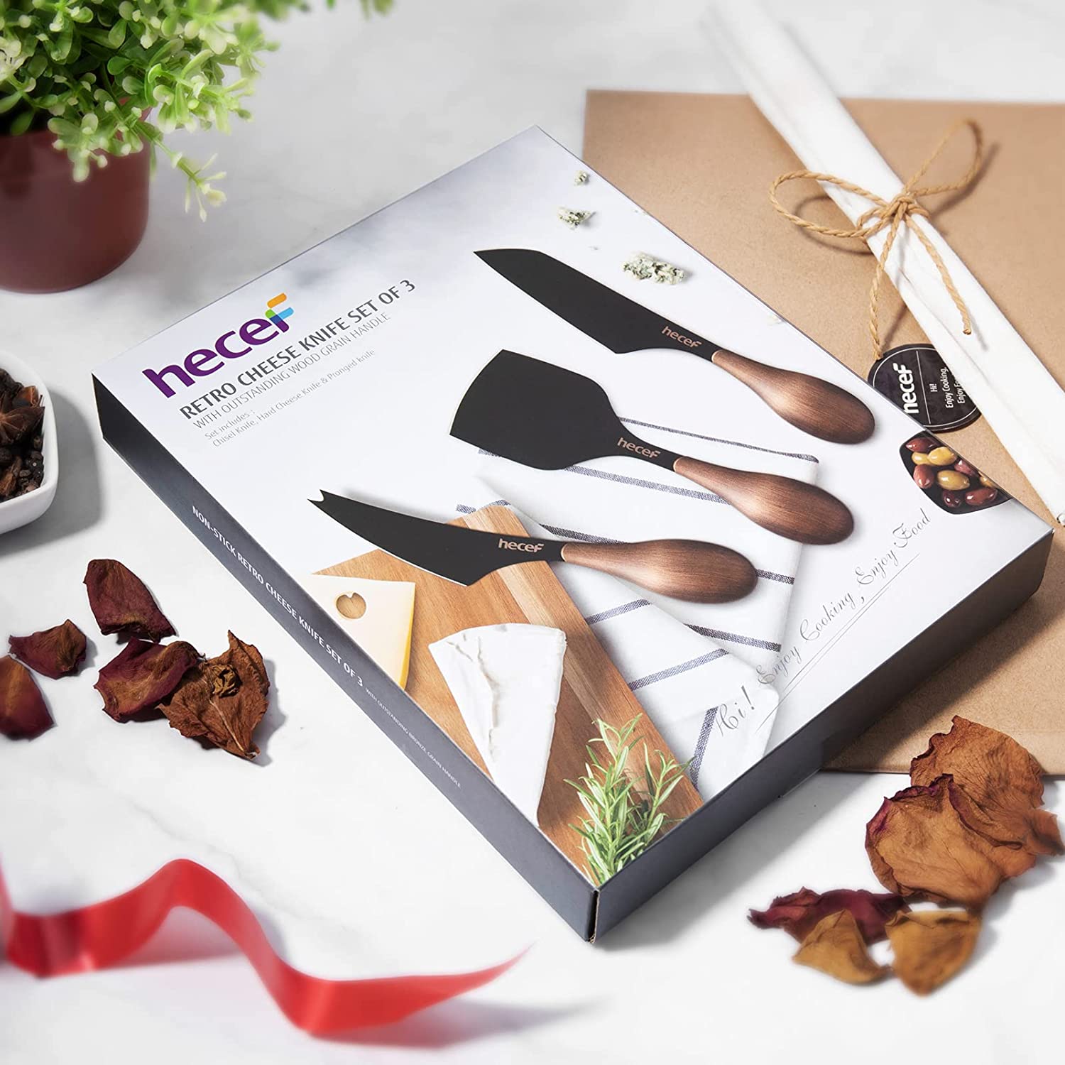 Hecef Kitchen Retro Black Bronze Cheese Knife Set of 3 with Gift Box - Hecef Kitchen